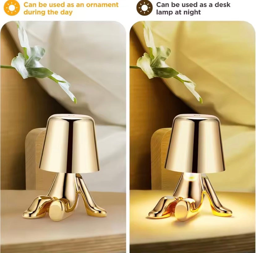 Lazy Man Mini Lamp, Modern Gold Mood Lamp, Mini Buddy Glow Lamp, Tiny Mood Gold Lamp
