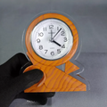 Decorative Plastic Wooden Design Clock, Table Top Alarm Clock, Bedroom Desktop Decoration Clock