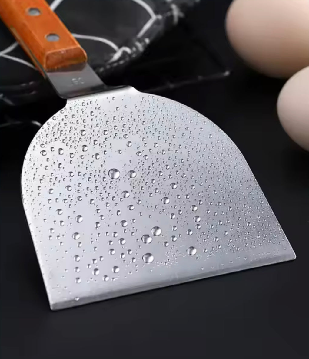 Stainless Steel Cooking Shovel, Non Slip Cooking Shovel, Cookware Spatula With Wooden Handle