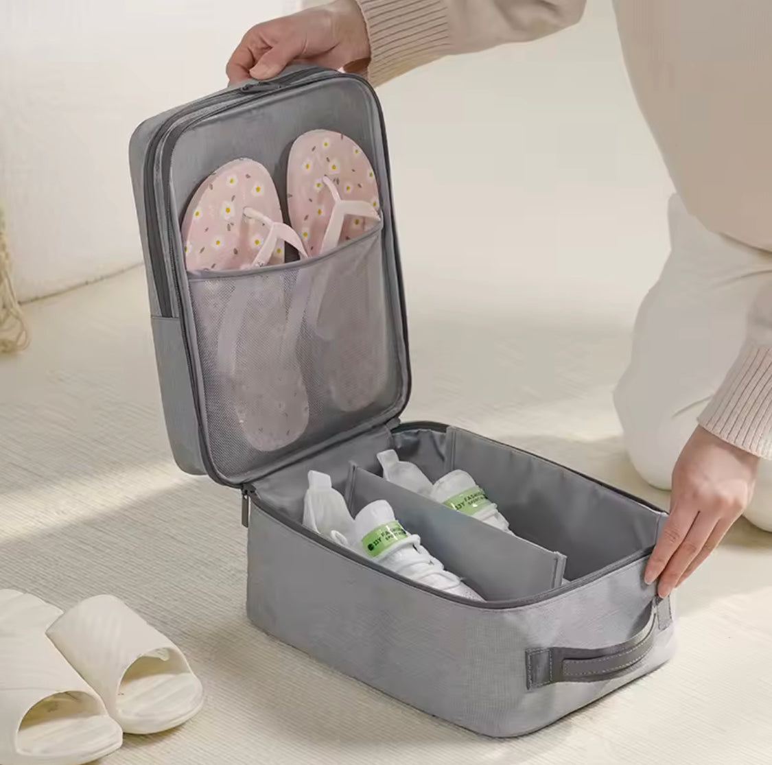 3 Layer Travel Shoe Bag, Portable Shoe Storage Pouch, Mini Travel Shoe Storage Bag, Shoe Closet Organizer