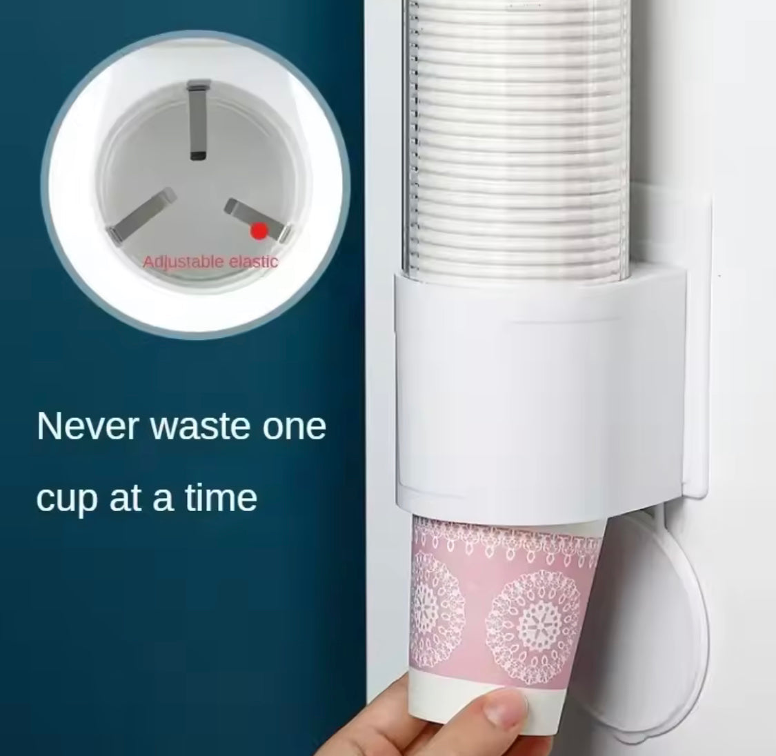 Wall Mounted Automatic Cup Storage Container, Disposable Paper Cup Holder, Plastic Cup Paper Dust Storage Rack