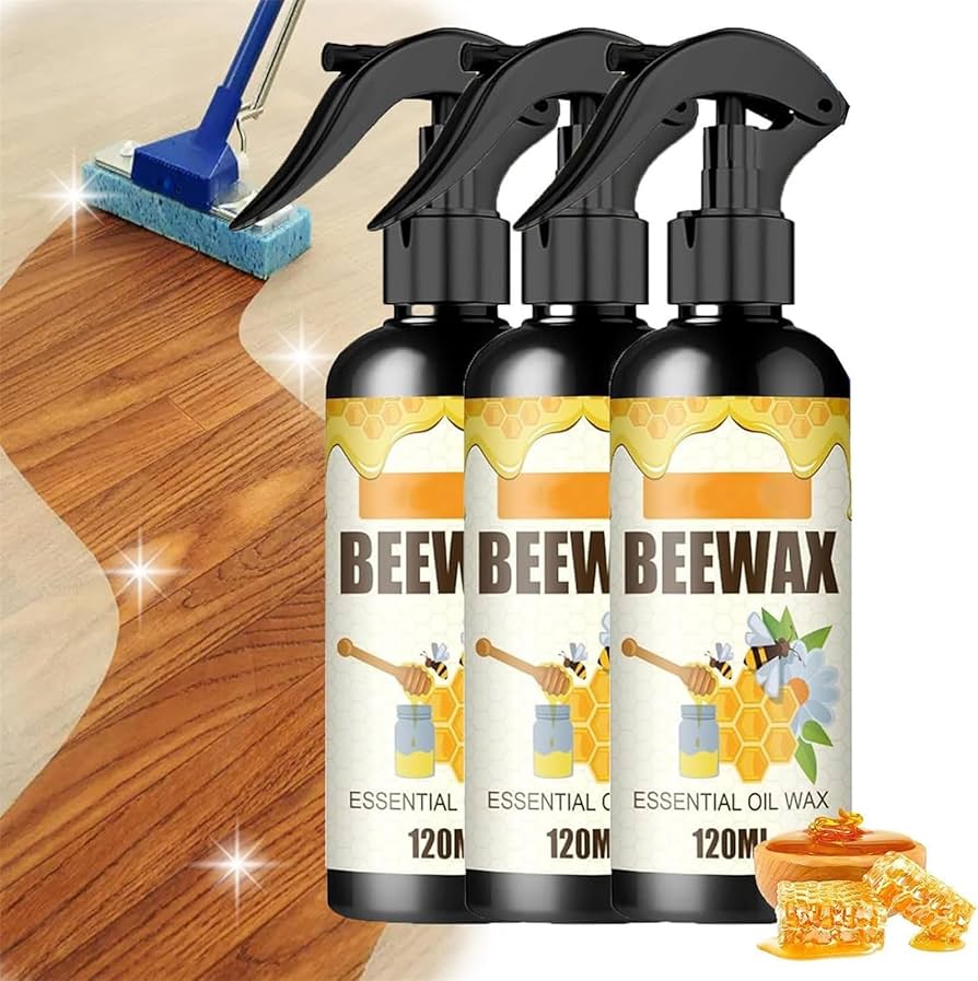 Beewax Natural Polish Spray, Honey Glow Wood Polish, Wood Revive Essential Oil Wax, Floor & Furniture Therapy