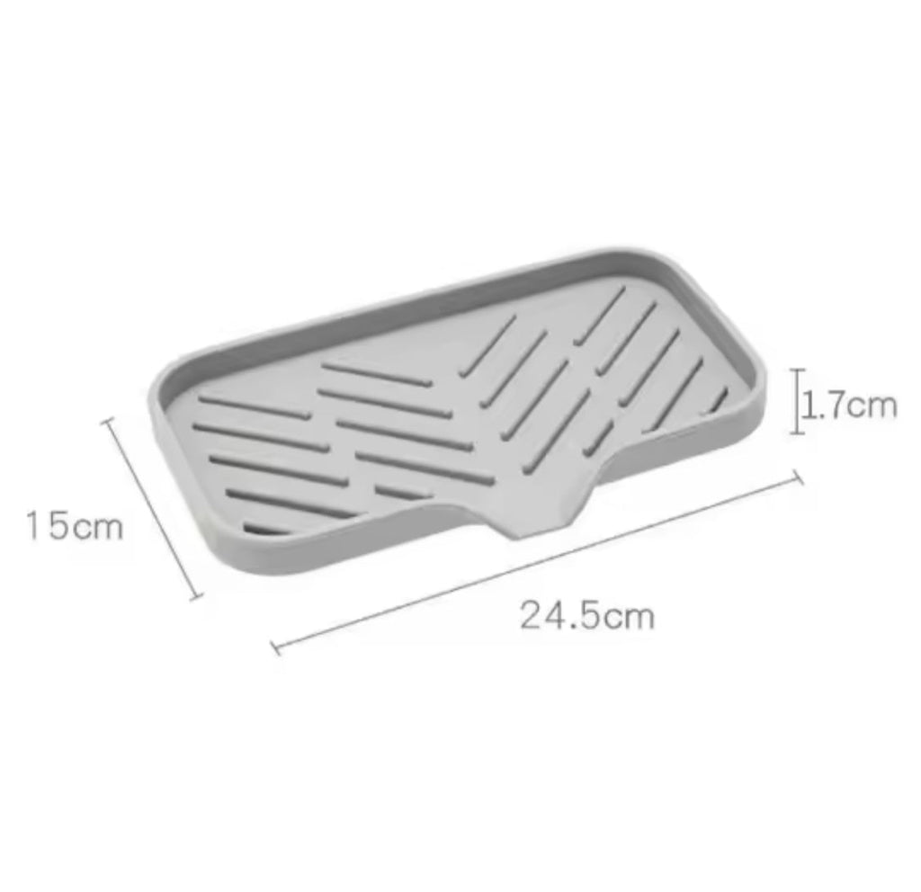 Multifunctional Silicone Sink Drainer, Countertop Sink Scrubber And Soap Rack, Sponge And Brush Organizer Tray