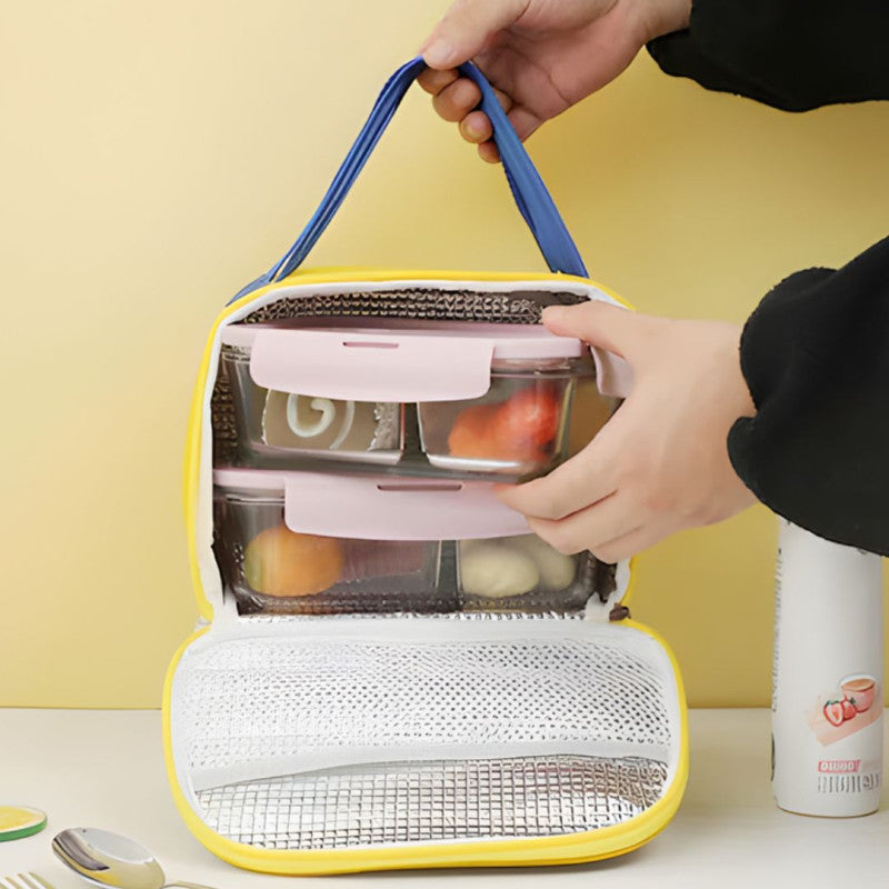 Animated Kids Thermal Lunch Bag, Kids Picnic Tiffin Bag, Handheld Insulated Lunch Box Bag, Children Cute Lunch Box Bag, Food Storage Bag