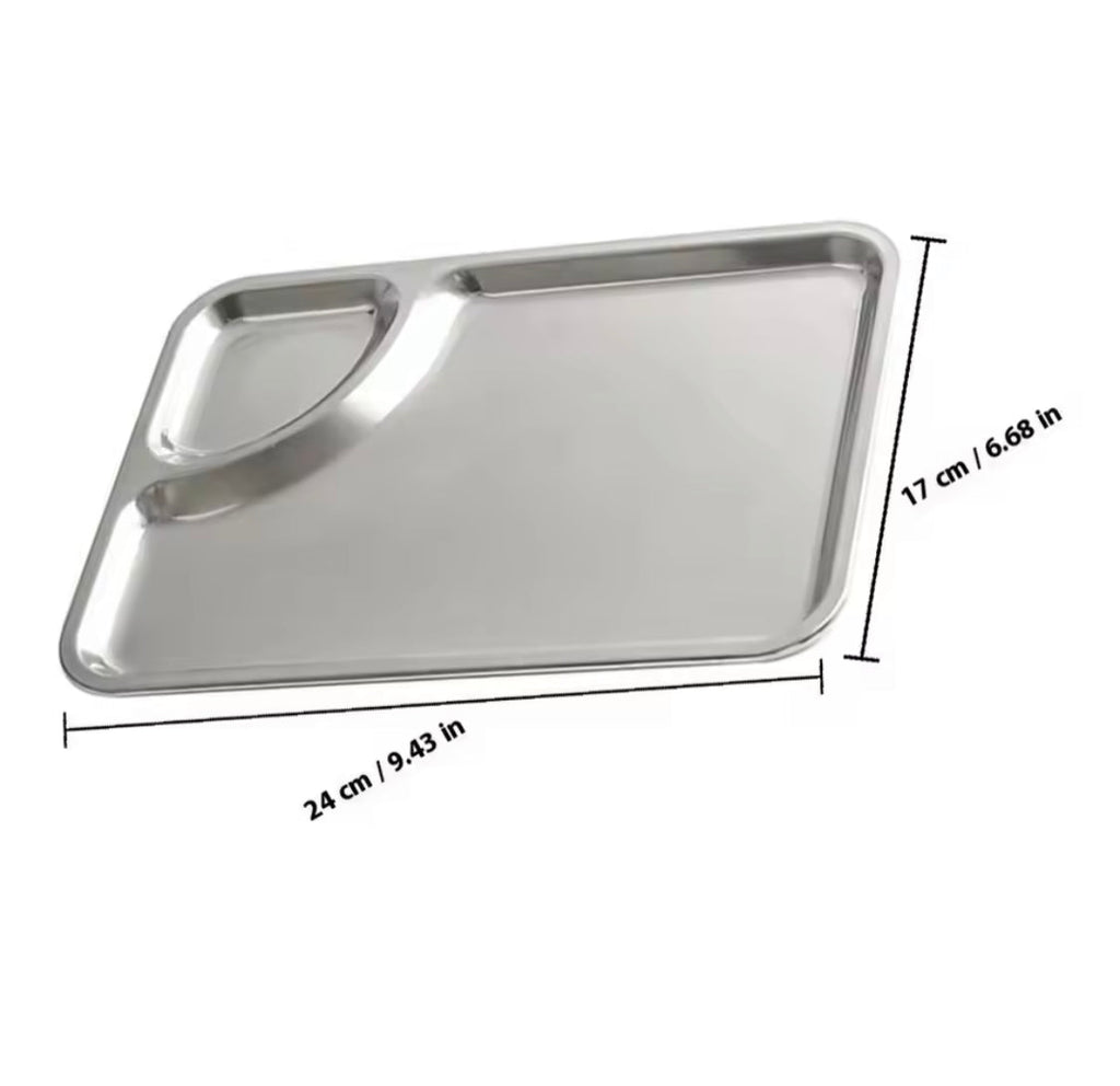 Multifunctional Dumpling Chips Plate, Stainless Steel Food Serving Tray, Dumpling Plate Appetizer, Snack Dish Serving Plate, French Fries Dish