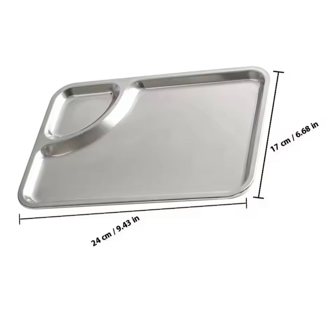 Multifunctional Dumpling Chips Plate, Stainless Steel Food Serving Tray, Dumpling Plate Appetizer, Snack Dish Serving Plate, French Fries Dish