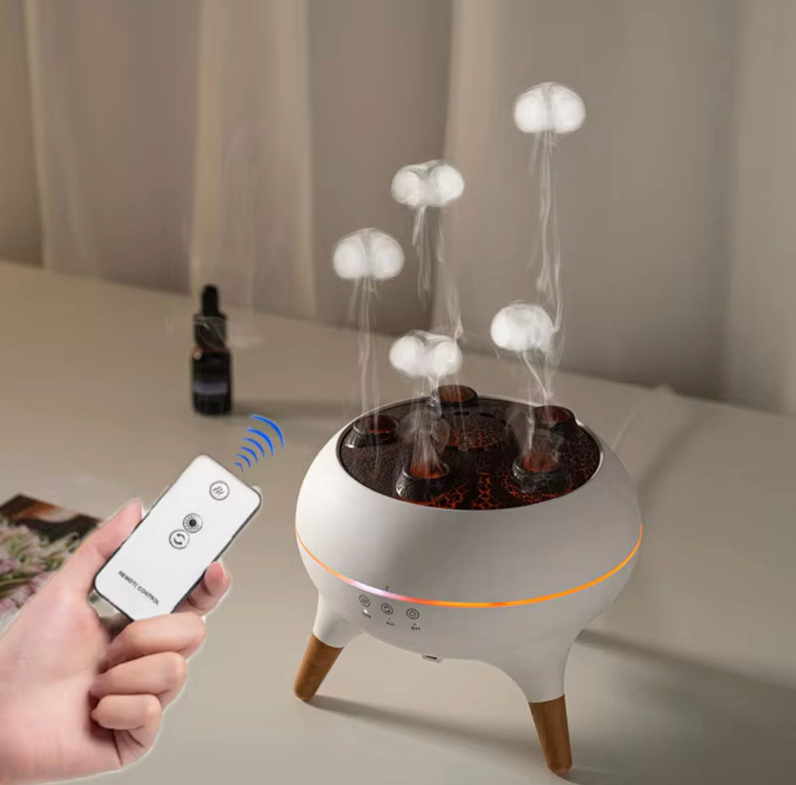 Dynamic Jellyfish Air Humidifier, Bedroom Diffuser With Remote Control, Humidifier With Colorful Night Lights