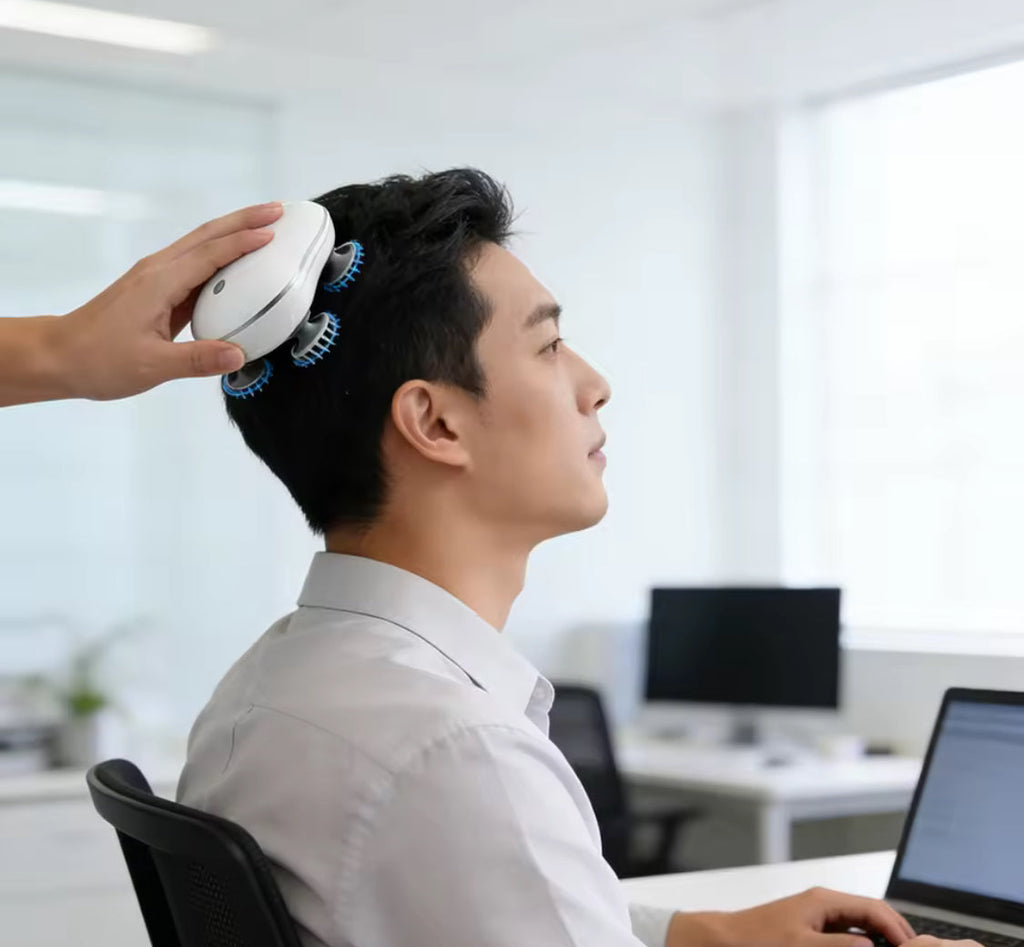 Electric Smart Scalp Massager, Portable Head Massager, Automatic Rotate Massager, Portable Silicon Head Relaxing Device, Handheld Head Scratcher