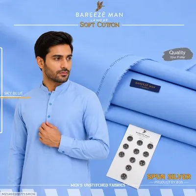 Men Unstitched Cotton Suit