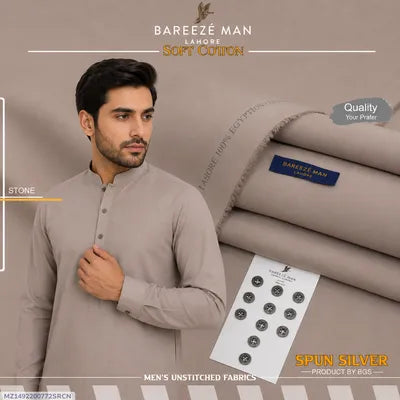 Men Unstitched Cotton Suit