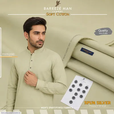 Men Unstitched Cotton Suit