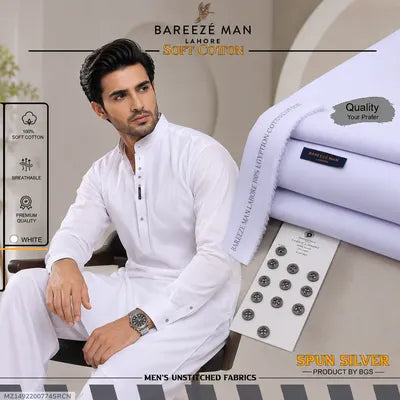Men Unstitched Cotton Suit
