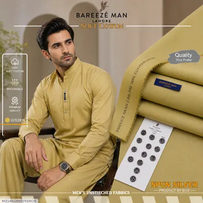 Men Unstitched Cotton Suit