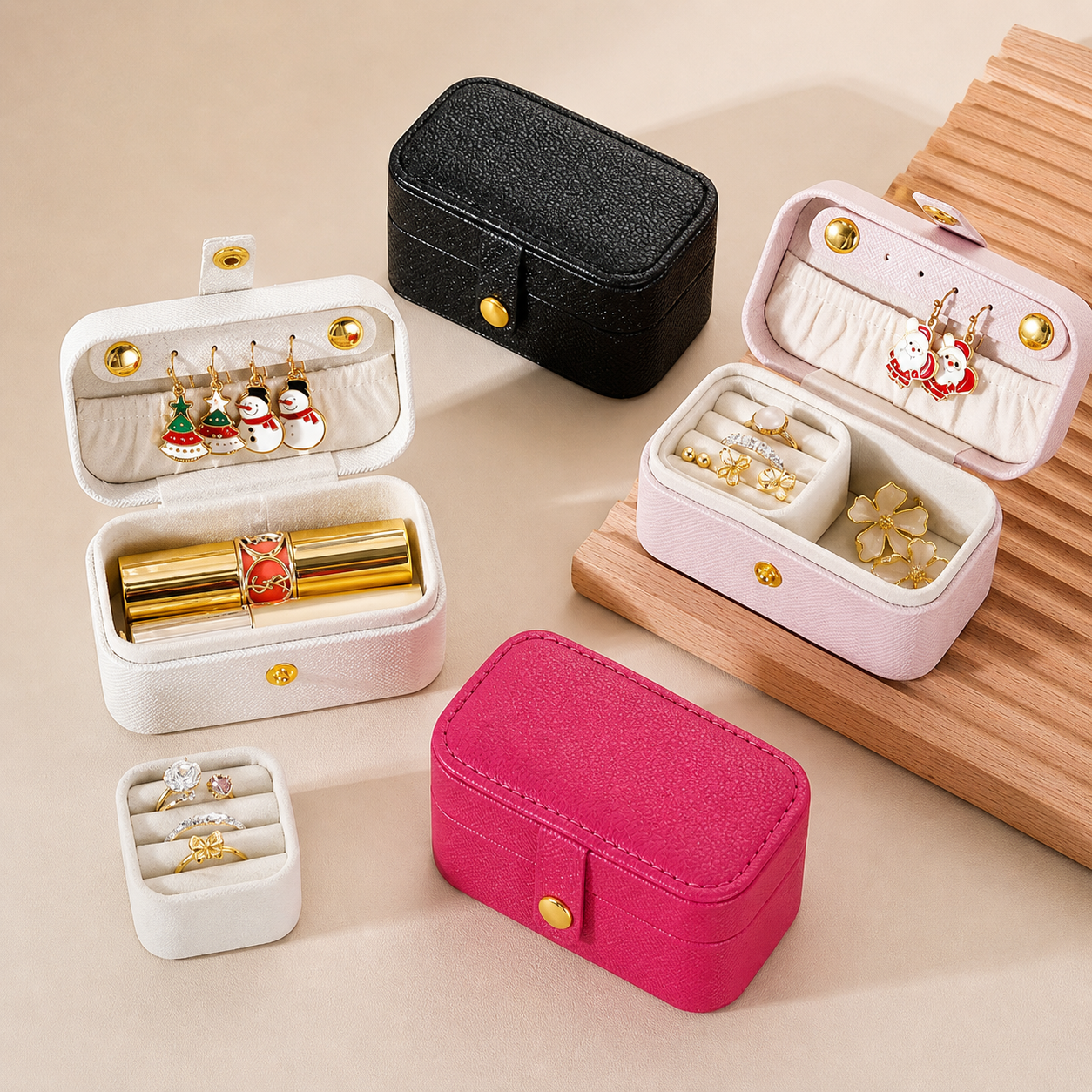 Travel Jewelry Case, Mini Jewelry Organizer, Mini Ring And Earring Box, Mini Storage Jewelry Box, Everyday Jewelry Case