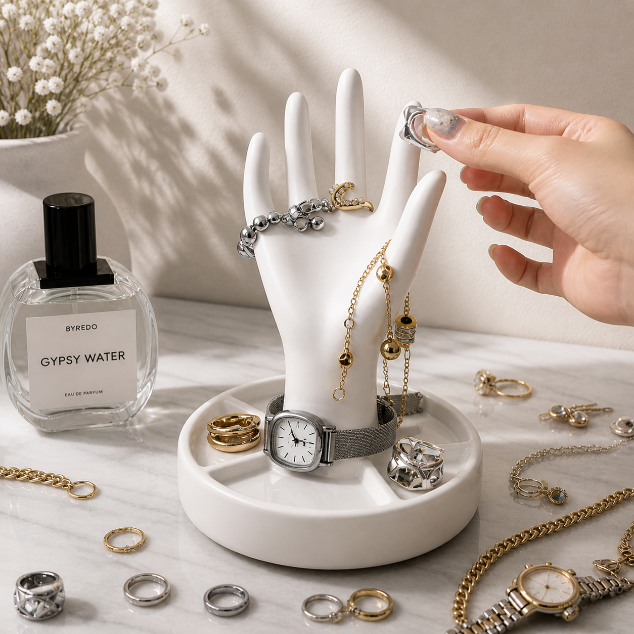 Hand Shape Jewelry Holder, Ring Holder Stand, Tabletop Jewelry Holder, Handy Jewel Stand