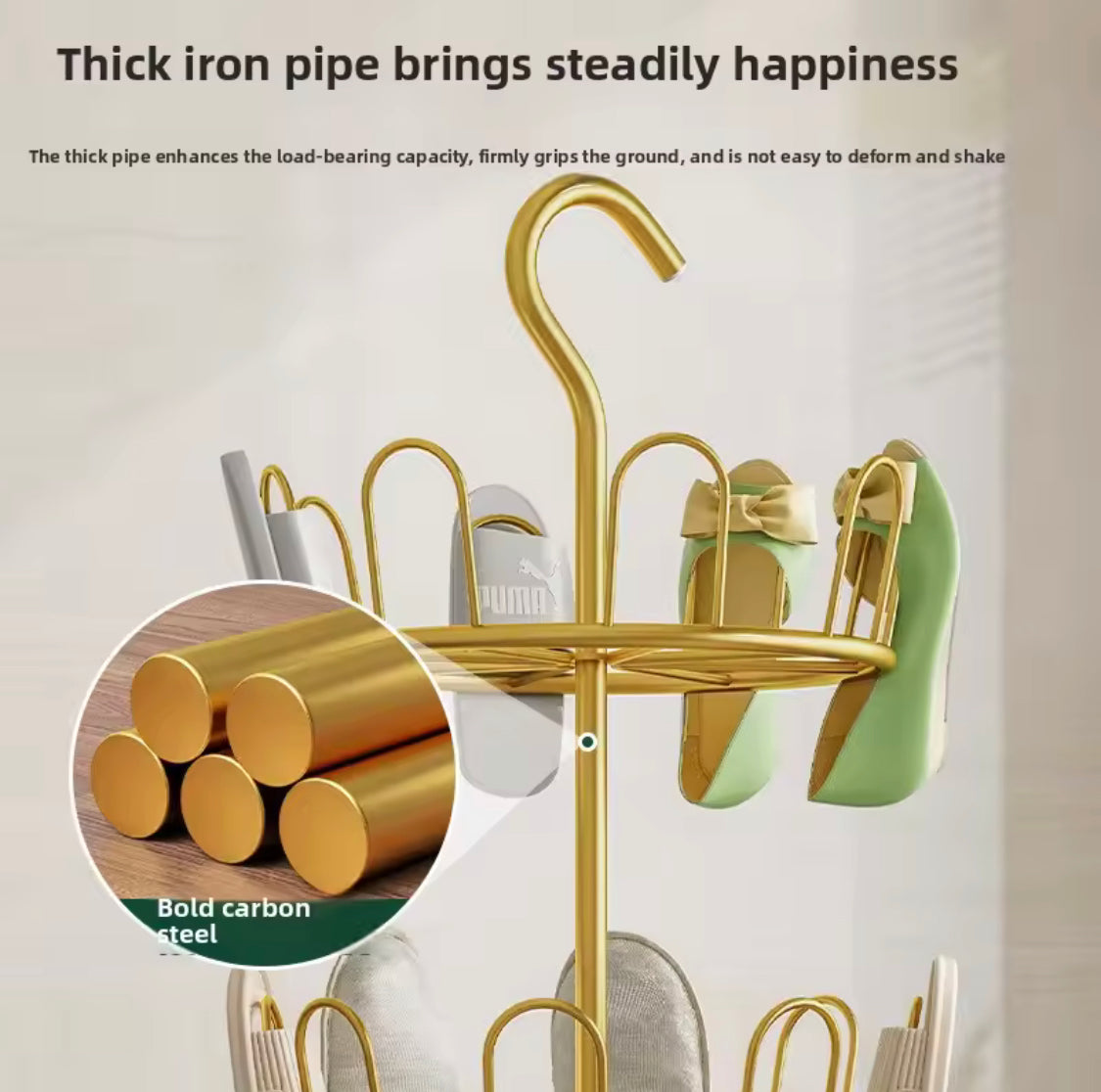 Drying Shoe Rack With Drain Plate, Rotating Drying Shoe Rack, Floor Standing Rotating Slipper Rack