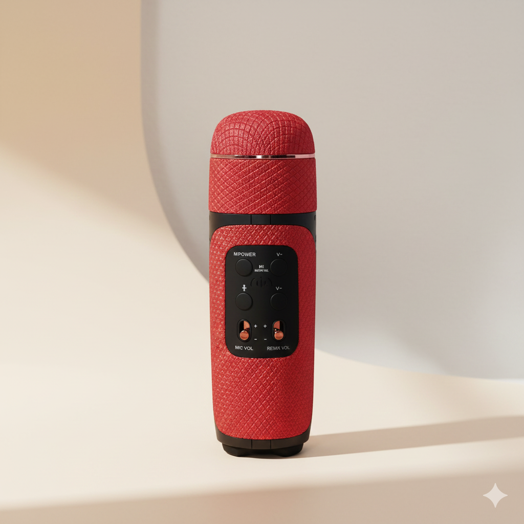 Portable Microphone Speaker,  Rechargeable Handheld Singing Mic With Speaker, Mobile Phone Wireless Bluetooth Speaker, Handheld Multifunction Rechargeable Speaker