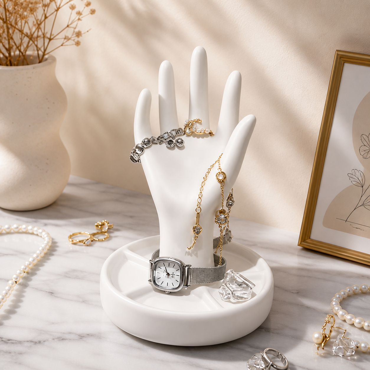Hand Shape Jewelry Holder, Ring Holder Stand, Tabletop Jewelry Holder, Handy Jewel Stand