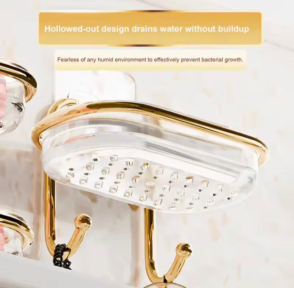 Easy Drainage Soap Dish, Wall Adhesive Soap Dish, Luxury Bathroom Design Soap Tray