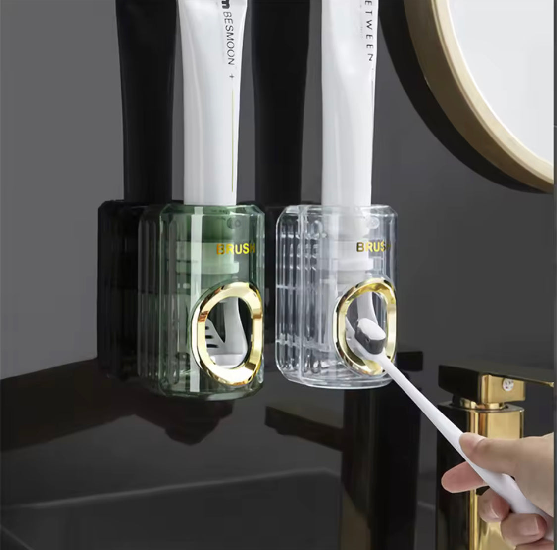 Automatic Toothpaste Dispenser, Wall Mounted Toothpaste Squeezer, Bathroom Punch Free Toothpaste Dispenser