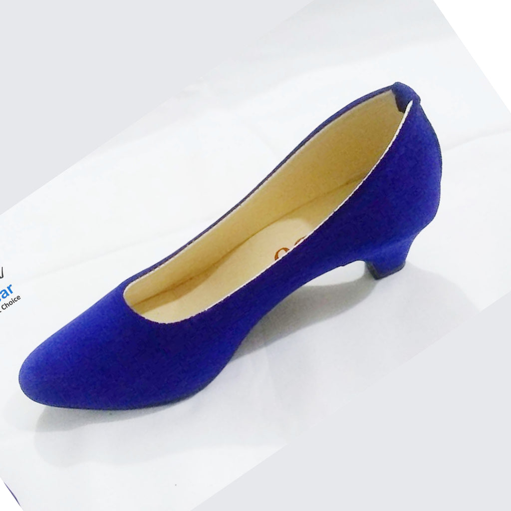 Ladies Velvet Pump Shoes – Comfortable 2 Inch Heel Casual & Party Wear Stylish