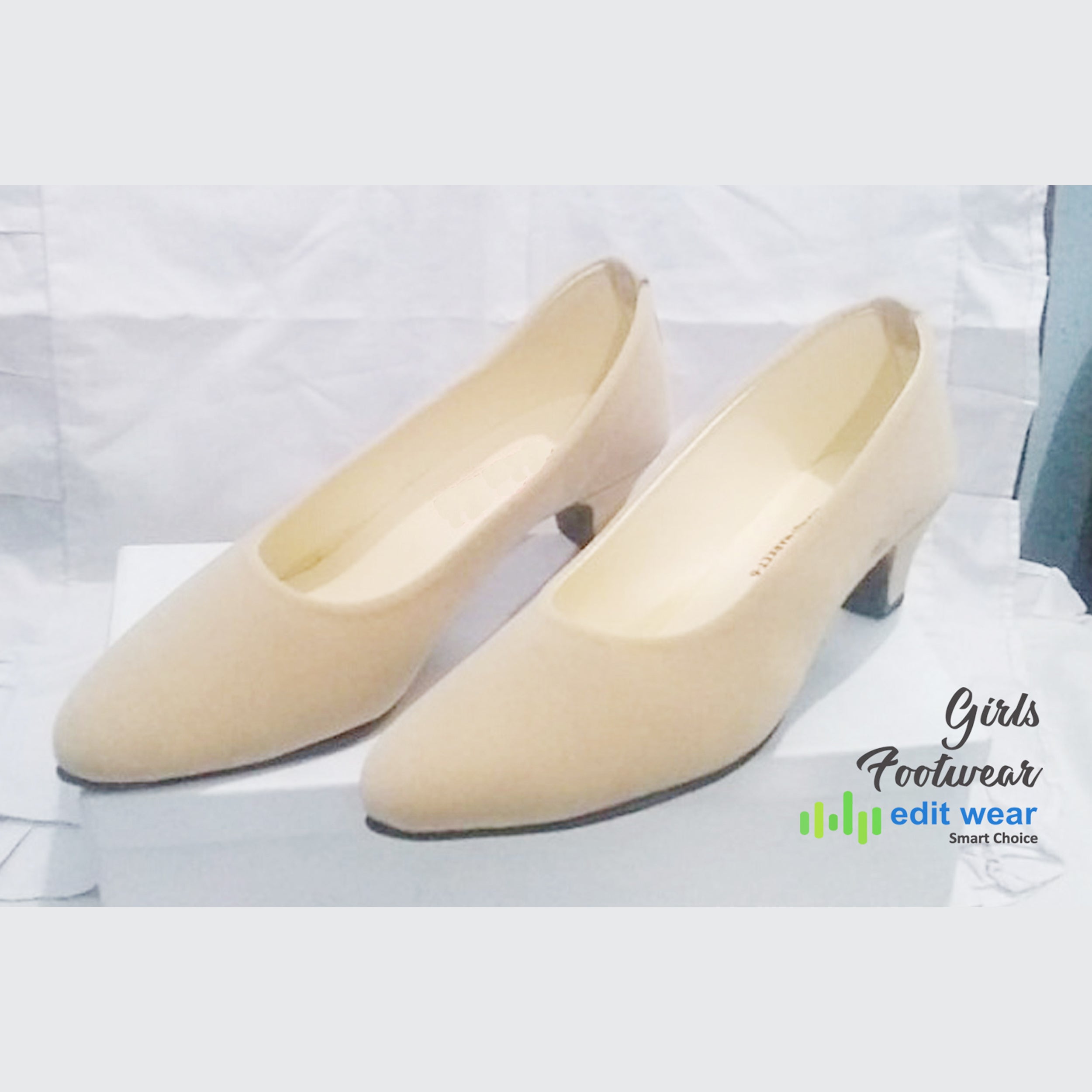 Ladies Velvet Pump Shoes – Comfortable 2 Inch Heel Casual & Party Wear Stylish