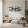 5-Piece Islamic Wall Art Set –  Wooden Sticky Tiles (40x16 Inch Ready Size)