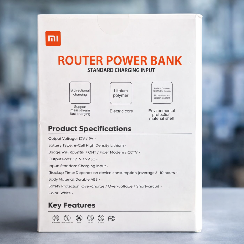 Power Bank UPS – 12V/9V WiFi Router Backup Battery for PTCL, StormFiber & Fiber Modems