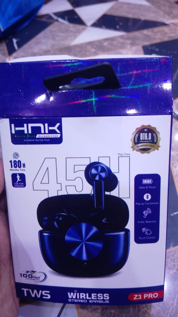 Wireless Earbuds - HNK Z3 Pro – High-Fidelity Stereo Sound with 45 Hours Total Playtime & 6 Months Guarantee