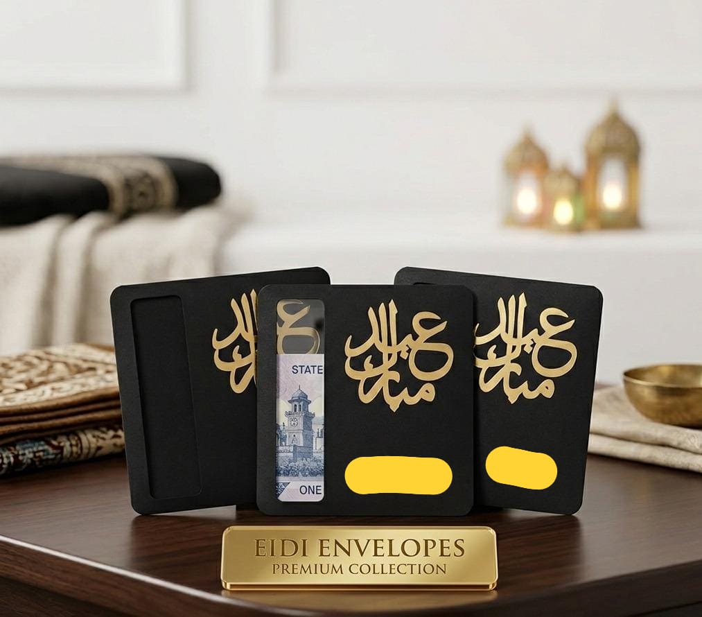 Set Of 3 Premium Eidi Envelopes, Eid Mubarak Envelopes For Eidi, Elegant Eidi Envelopes