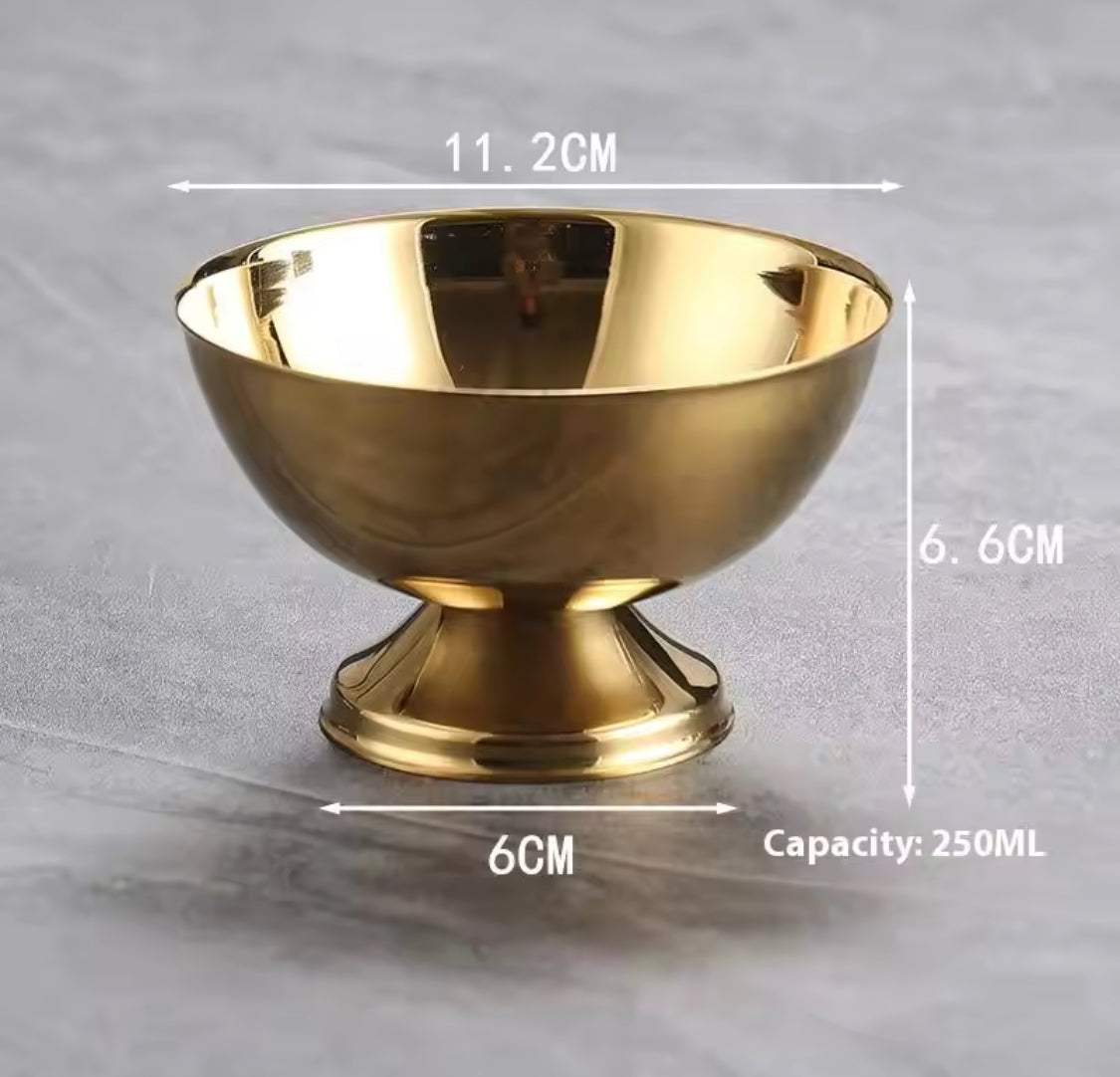 Golden Ice Cream Bowl, Stainless Steel Ice Cream Cup, Stainless Steel Ice Bucket For Outdoor