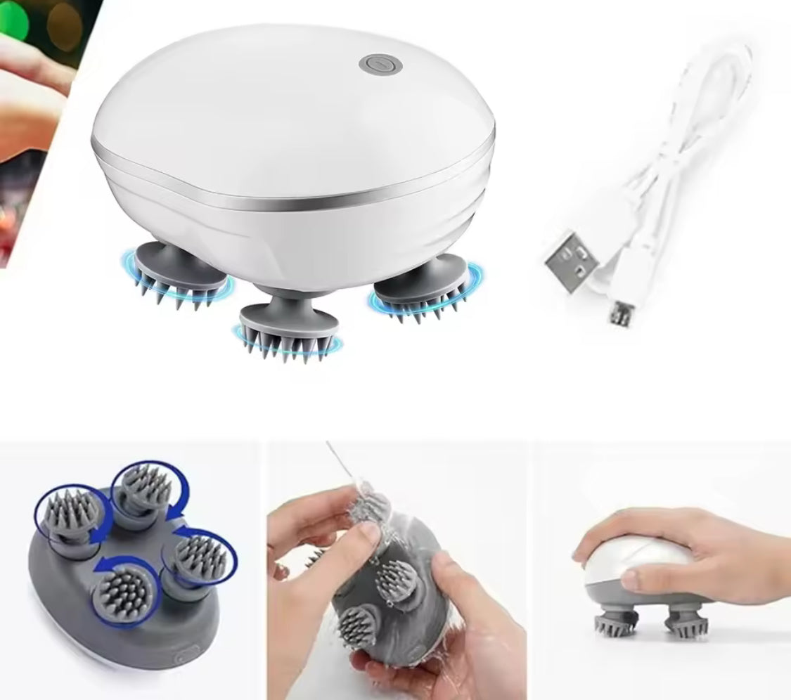 Electric Smart Scalp Massager, Portable Head Massager, Automatic Rotate Massager, Portable Silicon Head Relaxing Device, Handheld Head Scratcher