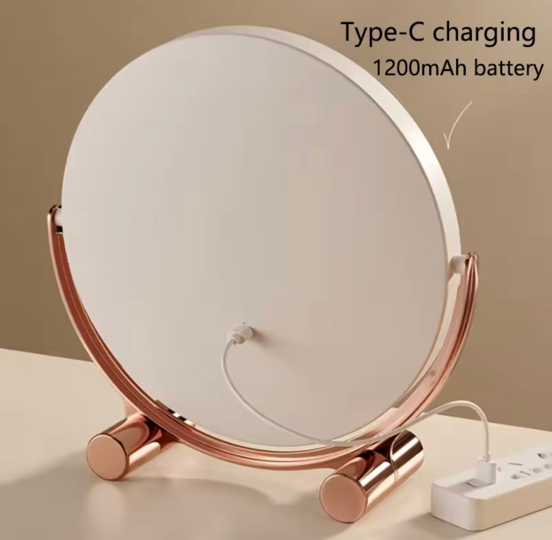 Round Shape Desktop LED Makeup Mirror, Vanity Table Mirror, Magnifying Cosmetic Mirror,  Adjustable Touch Dimmer Table Makeup Mirrors