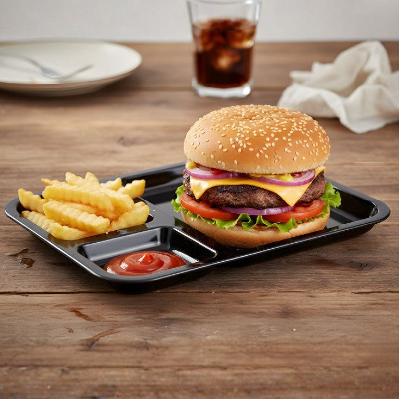 3 Compartment Food Serving Tray, Multipurpose Food Tray, Kitchen Serving Tray