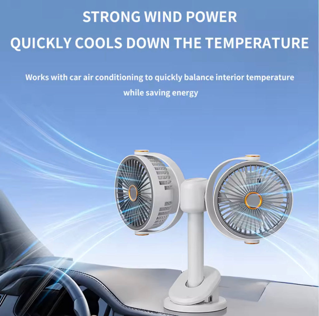 Dual Head Cooling Fan, Adjustable Desktop USB Fan, Double Head Wall Mounted Cooling Fan, Portable Office Desk Fan