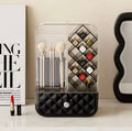 Luxury Cosmetic Organizer With Drawer, Acrylic Desktop Makeup Brushes Organizer, Dust Proof Lipstick Grid Compartment Organizer