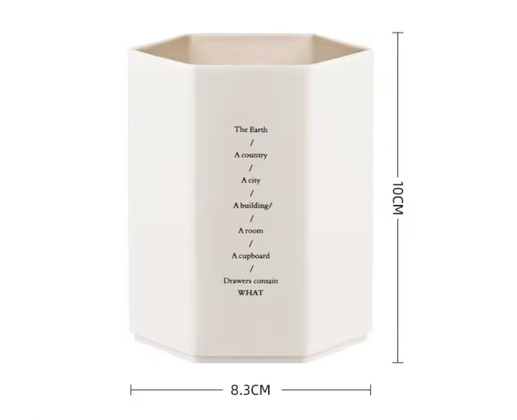 Set Of 3 Hexagonal Design Pen Holder, Large Capacity Brush Storage Container Box, Plastic Stationery Desk Organizer
