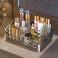 Elegant Crystal Vanity Tray, Acrylic Cosmetic Organizer, Crystal Counter Makeup Tray, Dressing Table Makeup Organizer