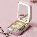 Travel Makeup Case With LED Light Mirror, Cosmetic Bag With LED Light Mirror, Portable Mini Jewelry Box With Adjustable LED Light Mirror