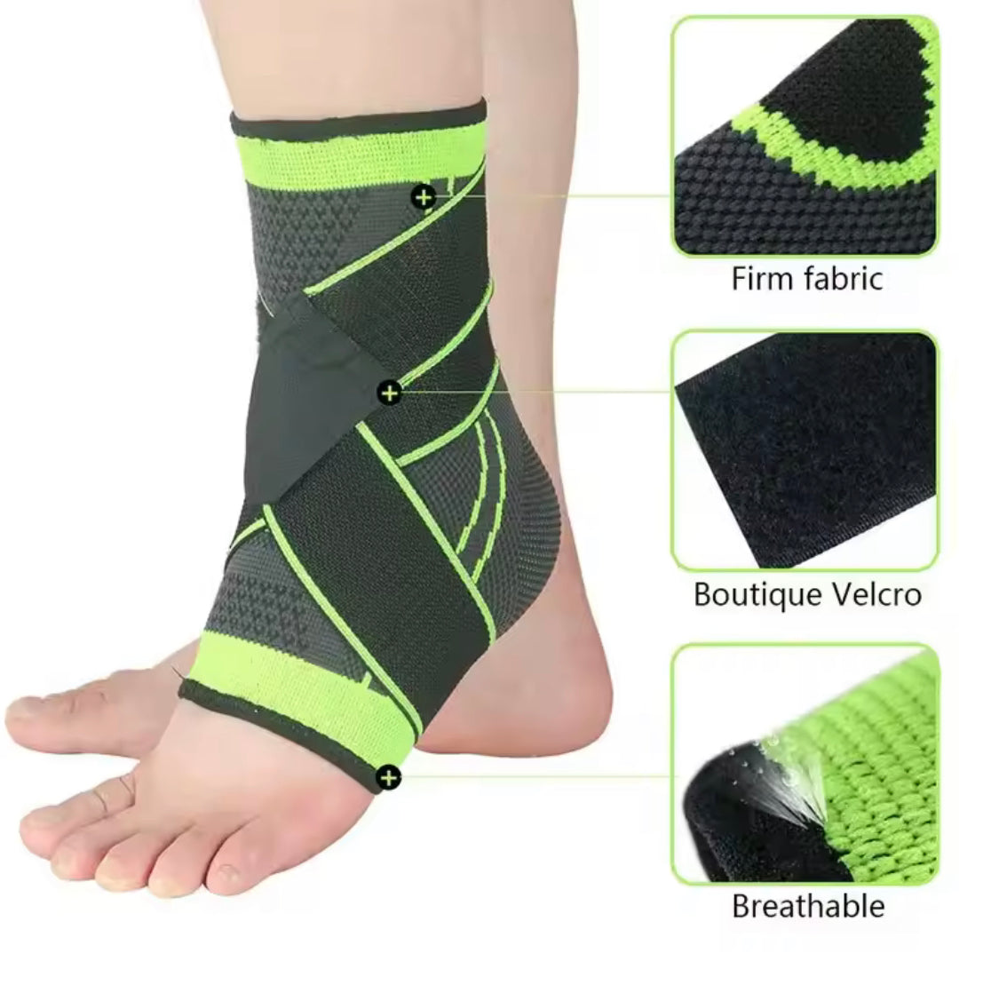Compression Ankle Support Wrap, Adjustable Sport Wrap, Breathable Elastic Ankle Protector