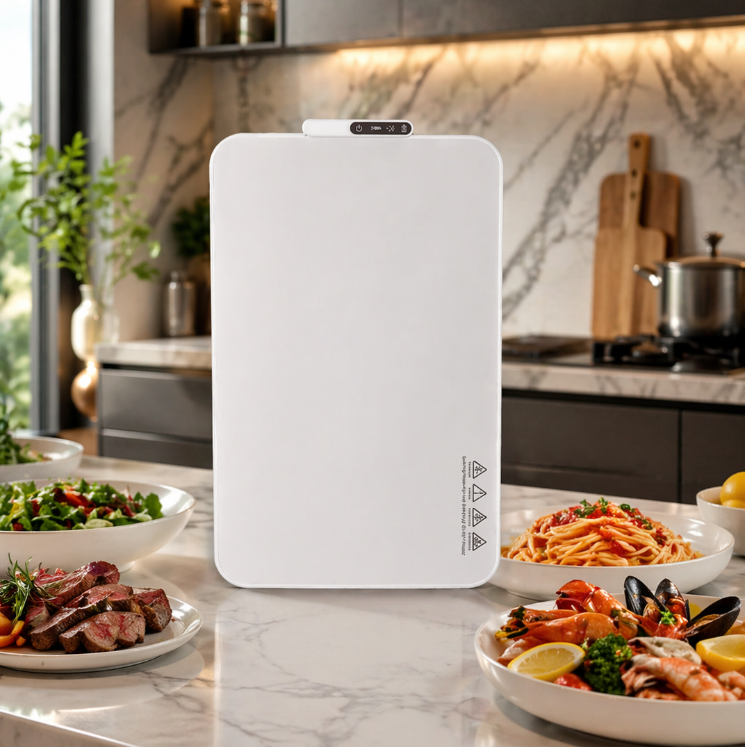 Electric Foldable Warming Tray, Leather Heated Food Board, Electric Food Warmer Plate, Portable Food Heating Mat