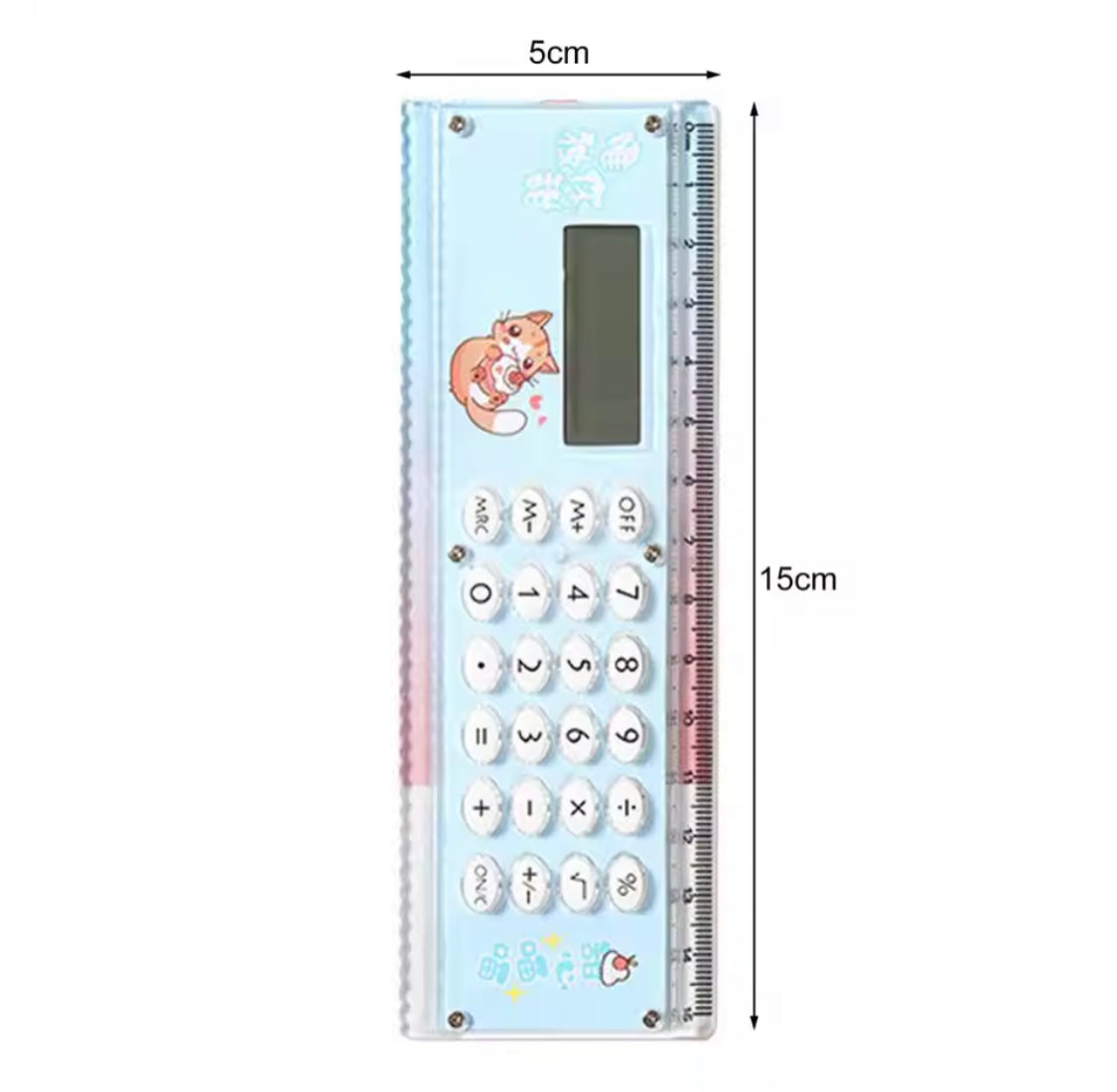 2 In 1 Eight Digits Calculator With Scale, Cute Cartoon Calculator, LCD Display Calculator