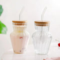 Milkshake Glass With Straw, Cold Coffee Glass Tumbler, Juice Glass Mug With Straw, Iced Coffee Mug With Straw