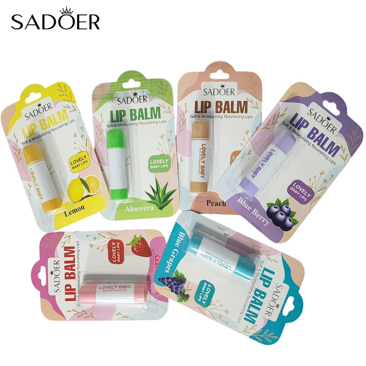 Set Of 2 Fruity Flavours Lip Balm, Long Lasting Moisturizing Lip Balm, Flavoured Moisturizing Lip Balm