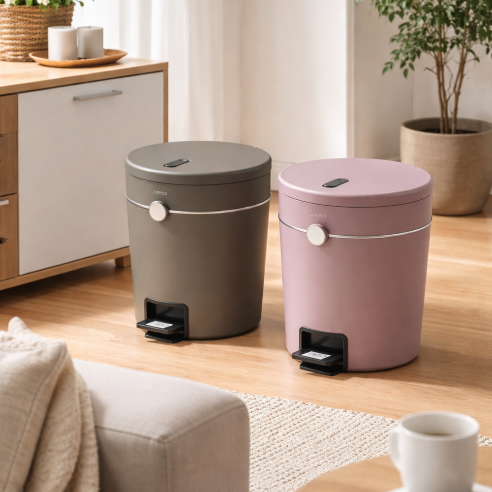 Smart Pedal Dustbin, Manual Disposal Trash Can, Wastebasket Garbage Container, Bathroom Kitchen Garbage Bucket