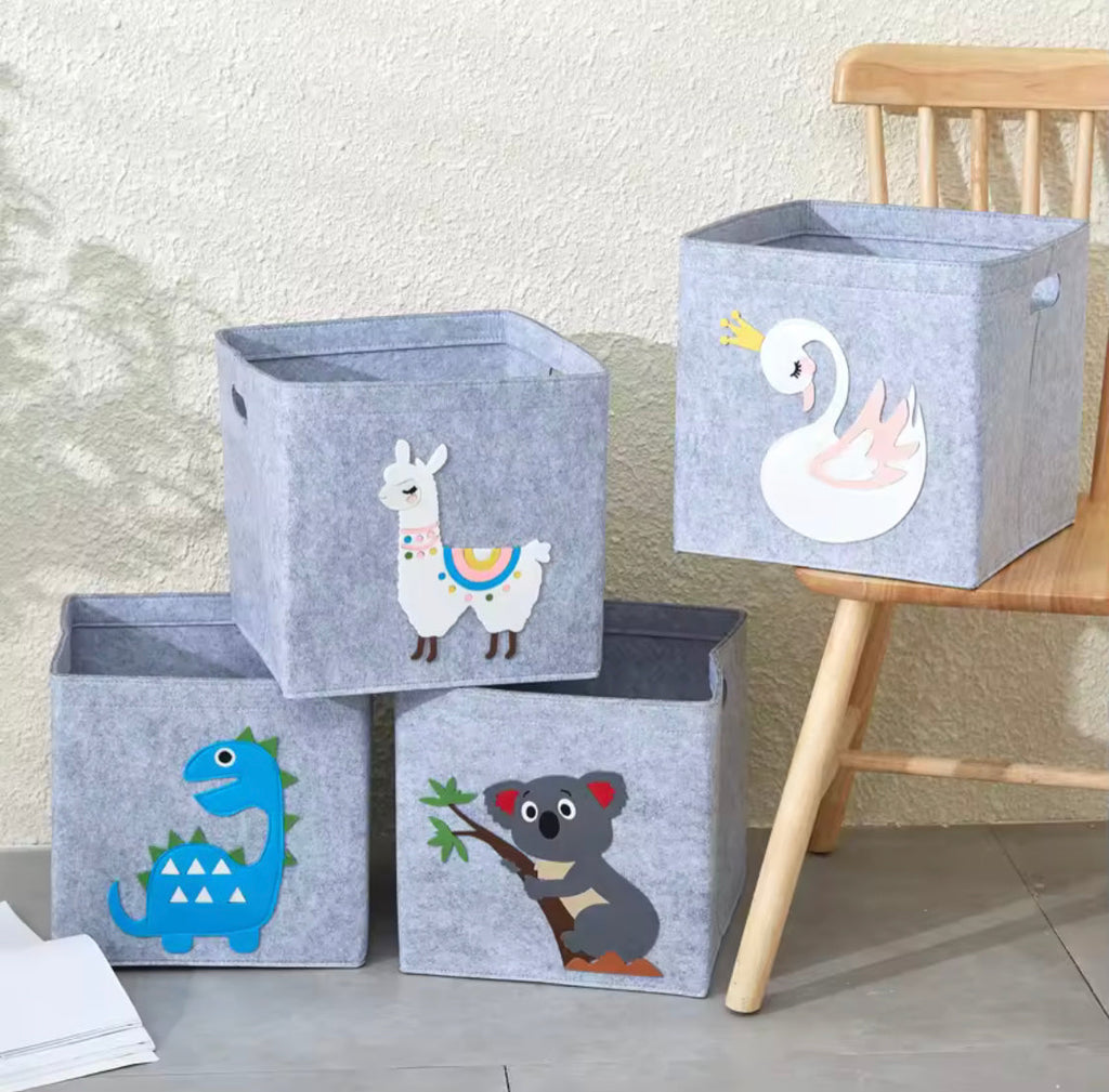 Kids Cartoon Storage Bags, Kids Toys Storage Basket, Foldable Kids Toys Organizer, Cube Folding Toys Storage Box