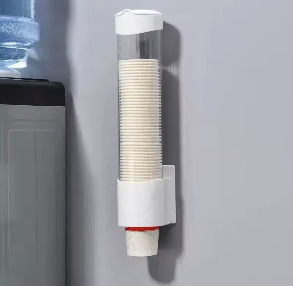 Wall Mounted Automatic Cup Storage Container, Disposable Paper Cup Holder, Plastic Cup Paper Dust Storage Rack