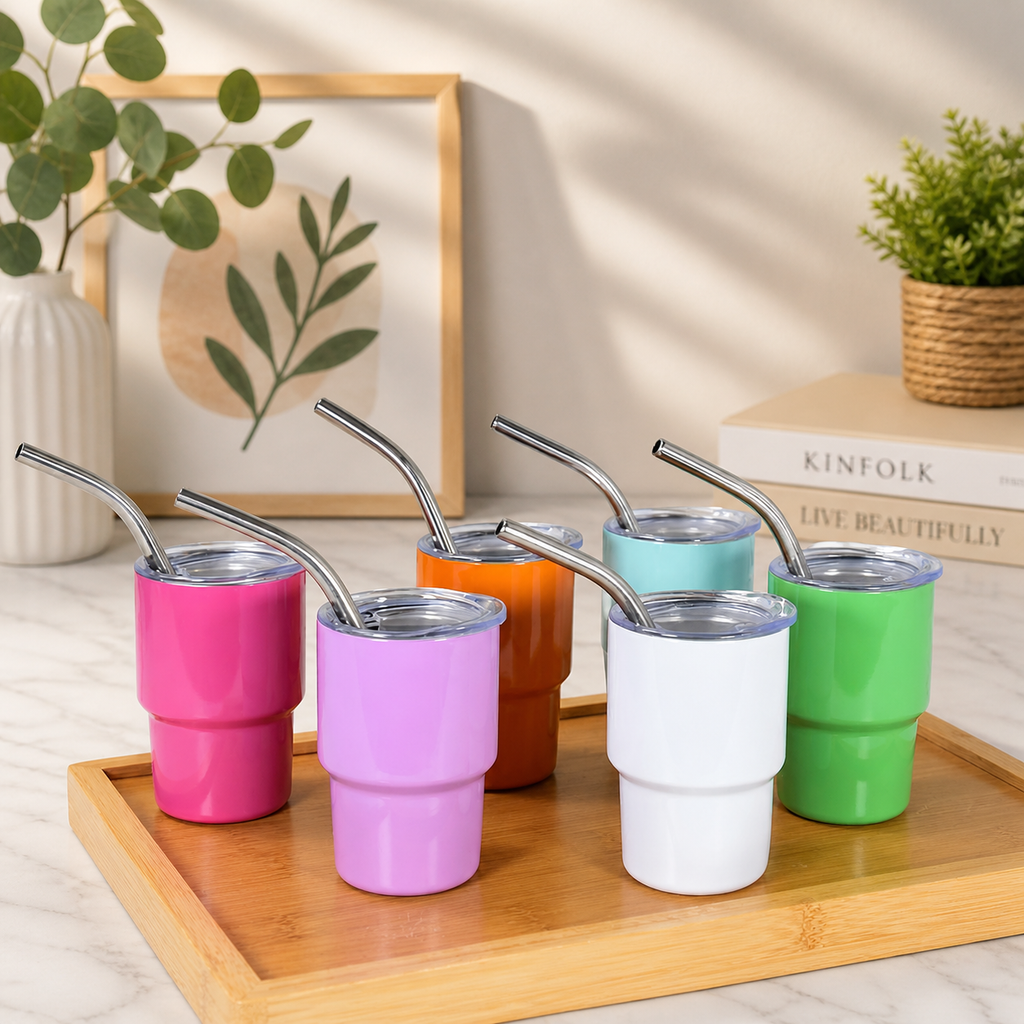 Mini Steel Vacuum Tumbler, Stainless Steel Tumbler With Lid, Mini Travel Tumbler With Straw, Premium Mini Tumblers