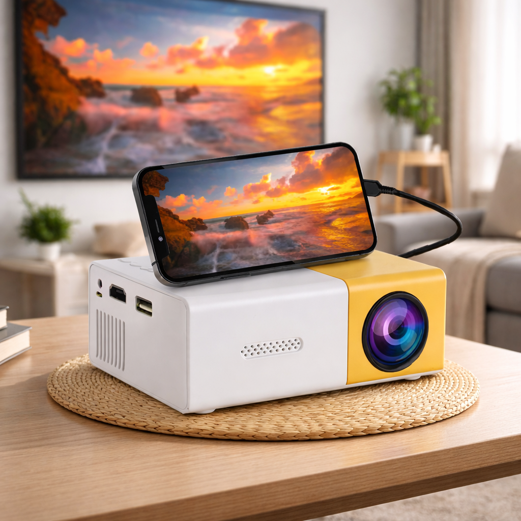 Mini Portable Projector, New Ultra High Definition Projector, Wall Projector With Mobile Phone Connection, Home Theatre Projector