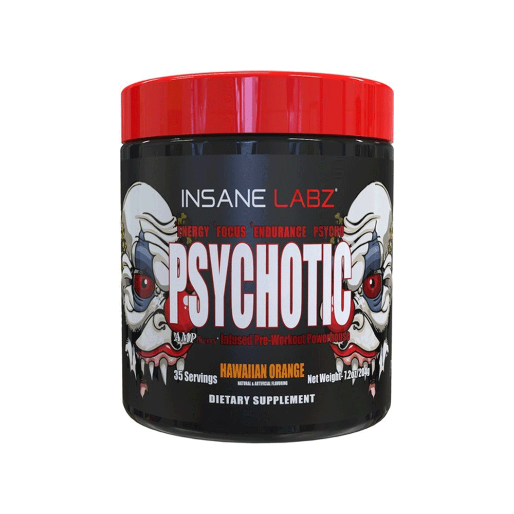 Insane Labz Psychotic Pre-Workout Hawaiian Orange Supplement 204g 35 Servings